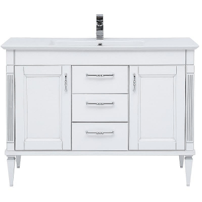 Тумба под раковину Aquanet Селена 120 201652 Белая Патина серебро