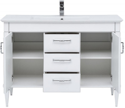 Тумба под раковину Aquanet Селена 120 201652 Белая Патина серебро