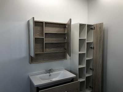 Зеркальный шкаф Comforty Парма 80 00004143489 Дуб дымчатый