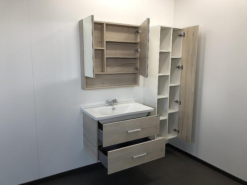 Зеркальный шкаф Comforty Парма 80 00004143489 Дуб дымчатый, купить, цена, заказать, магазин, доставка, скидка, промокод, купить, цена, заказать, магазин, доставка, скидка, промокод