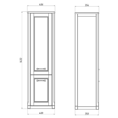 Шкаф пенал ASB-Woodline Толедо 40 11226 подвесной Smalt (синий)