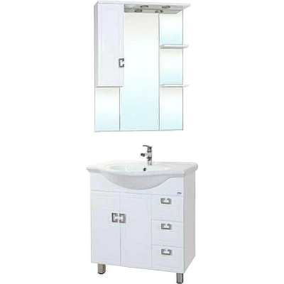 Зеркало со шкафом Bellezza Миа 85 L 4637714002011 с подсветкой Белое