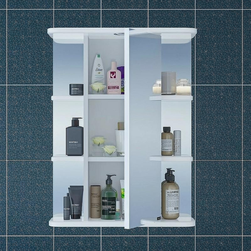 Зеркальный шкаф СанТа Герда 55 101021 с подсветкой Белый, купить, цена, заказать, магазин, доставка, скидка, промокод, купить, цена, заказать, магазин, доставка, скидка, промокод