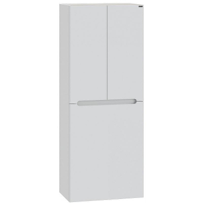 Шкаф пенал СанТа Лондон 60 подвесной с бельевой корзиной Белый