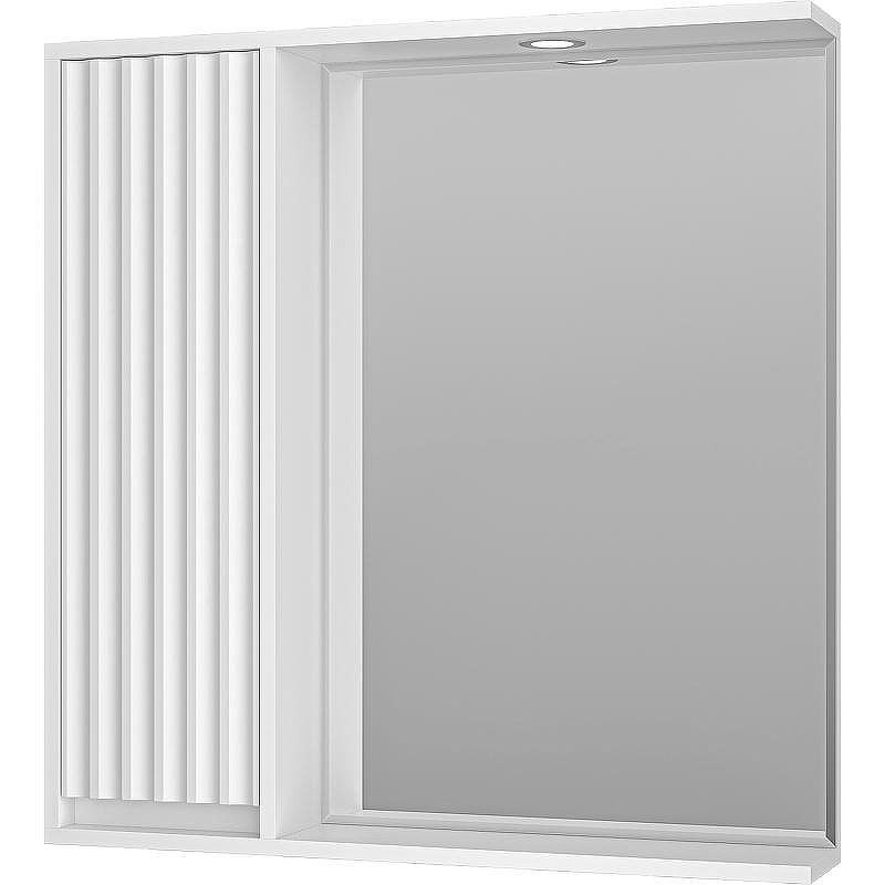 Зеркало со шкафом Brevita Balaton 80 L BAL-04080-01-Л с подсветкой Белое матовое, купить, цена, заказать, магазин, доставка, скидка, промокод, купить, цена, заказать, магазин, доставка, скидка, промокод