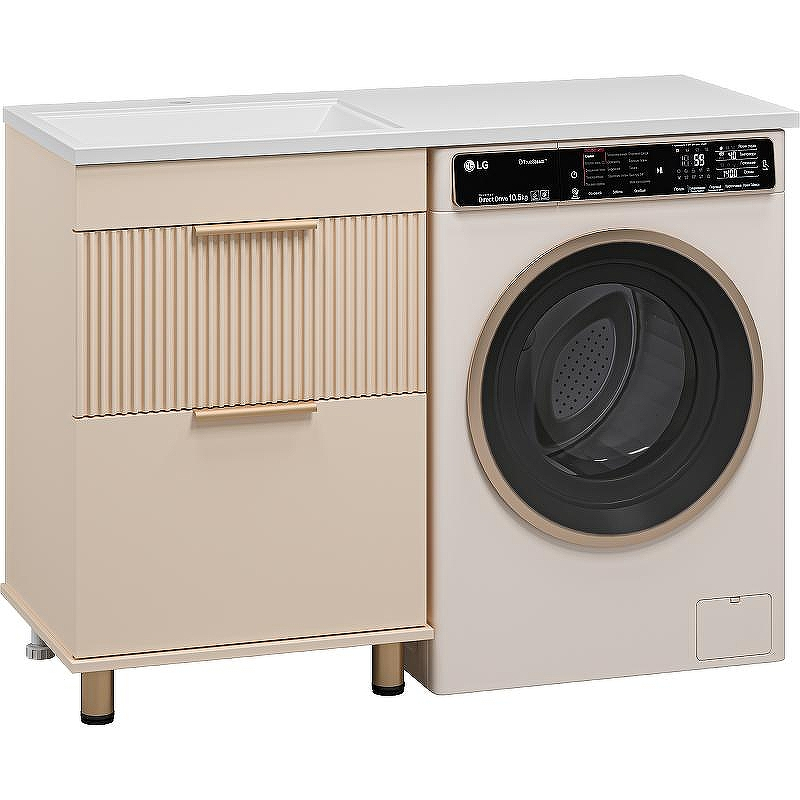 Тумба с раковиной Brevita Enfida 120 L УТ000016085 Бежевая матовая, купить, цена, заказать, магазин, доставка, скидка, промокод, купить, цена, заказать, магазин, доставка, скидка, промокод