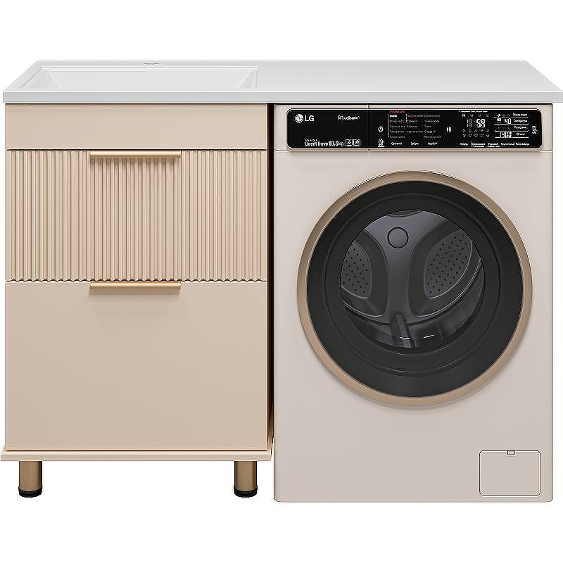 Тумба с раковиной Brevita Enfida 120 L УТ000016085 Бежевая матовая, купить, цена, заказать, магазин, доставка, скидка, промокод, купить, цена, заказать, магазин, доставка, скидка, промокод