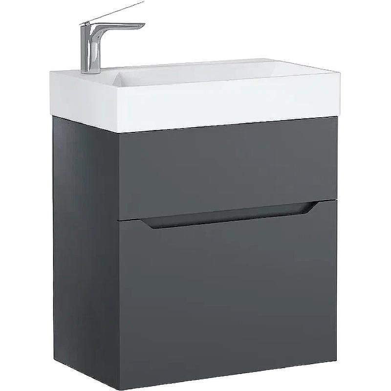 Тумба под раковину Raval Brik 55 Brk.01.55/P/A/RL подвесная Антрацит, купить, цена, заказать, магазин, доставка, скидка, промокод, купить, цена, заказать, магазин, доставка, скидка, промокод