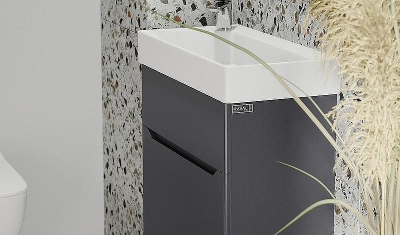 Тумба под раковину Raval Brik 55 Brk.01.55/P/A/RL подвесная Антрацит, купить, цена, заказать, магазин, доставка, скидка, промокод, купить, цена, заказать, магазин, доставка, скидка, промокод