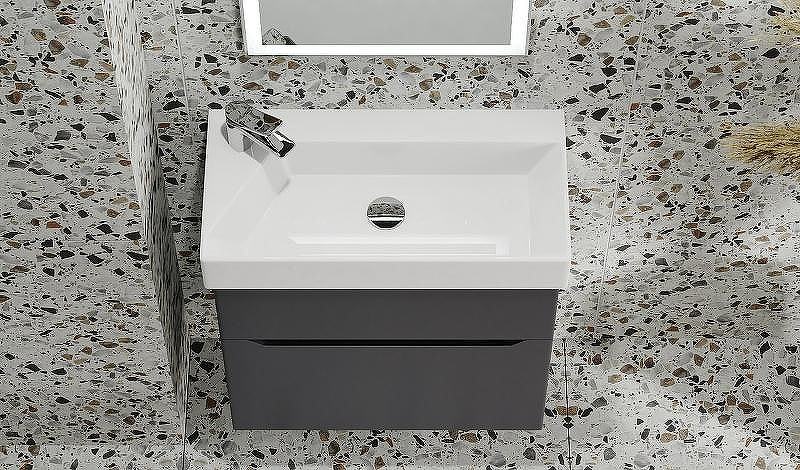 Тумба под раковину Raval Brik 55 Brk.01.55/P/A/RL подвесная Антрацит, купить, цена, заказать, магазин, доставка, скидка, промокод, купить, цена, заказать, магазин, доставка, скидка, промокод