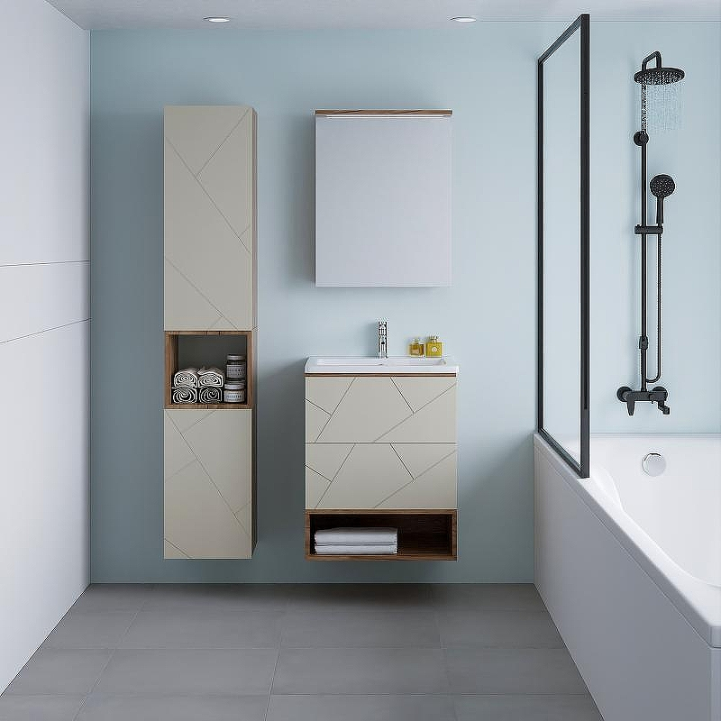 Зеркальный шкаф Бриклаер Кристалл 56 4627125417191 с подсветкой Дуб крафт табачный, купить, цена, заказать, магазин, доставка, скидка, промокод, купить, цена, заказать, магазин, доставка, скидка, промокод