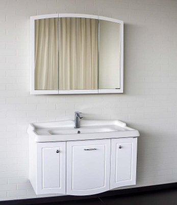 Зеркальный шкаф Comforty Палини 100 00004147994 Белый глянец