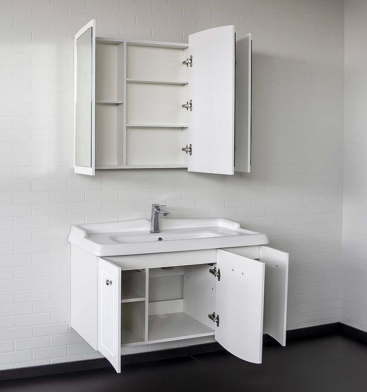 Зеркальный шкаф Comforty Палини 100 00004147994 Белый глянец, купить, цена, заказать, магазин, доставка, скидка, промокод, купить, цена, заказать, магазин, доставка, скидка, промокод