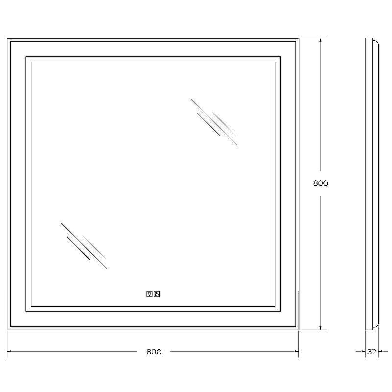 Зеркало BelBagno Kraft 80 SPC-KRAFT-800-800-LED-TCH-WARM с подсветкой Сатин с сенсорным выключателем и подогревом, купить, цена, заказать, магазин, доставка, скидка, промокод, купить, цена, заказать, магазин, доставка, скидка, промокод