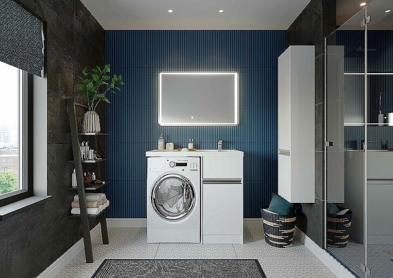 Шкаф пенал Aquaton Лондри 34 1A236203LH010 подвесной Белый глянец, купить, цена, заказать, магазин, доставка, скидка, промокод, купить, цена, заказать, магазин, доставка, скидка, промокод