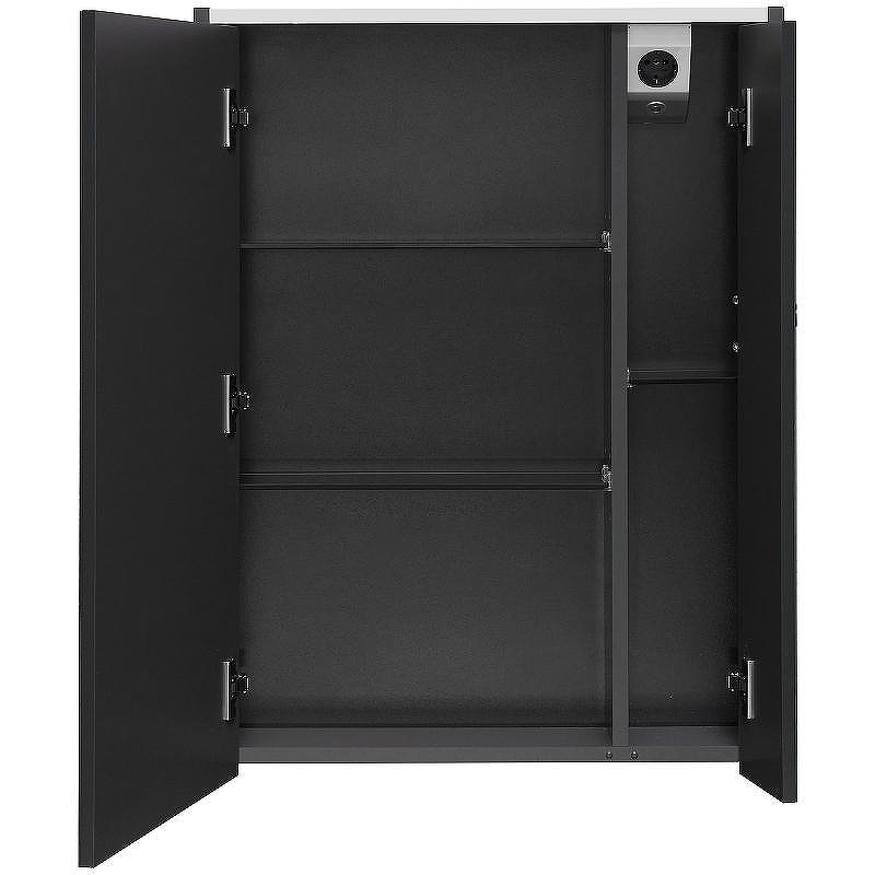 Зеркальный шкаф Roca Ronda 60 ZRU9302968 с подсветкой Белый глянец Антрацит, купить, цена, заказать, магазин, доставка, скидка, промокод, купить, цена, заказать, магазин, доставка, скидка, промокод