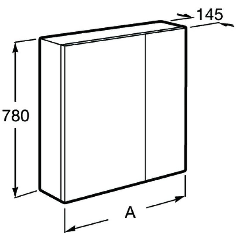 Зеркальный шкаф Roca Ronda 60 ZRU9302968 с подсветкой Белый глянец Антрацит, купить, цена, заказать, магазин, доставка, скидка, промокод, купить, цена, заказать, магазин, доставка, скидка, промокод
