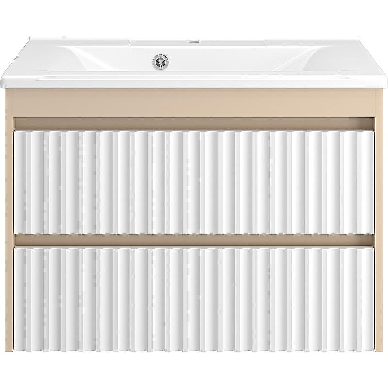 Тумба с раковиной Brevita Balaton 80 УТ000023724 подвесная Белая матовая Бежевая матовая, купить, цена, заказать, магазин, доставка, скидка, промокод, купить, цена, заказать, магазин, доставка, скидка, промокод