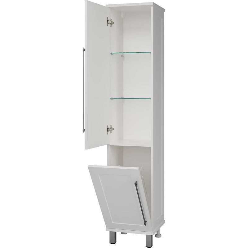 Шкаф пенал Misty Марта 35 L П-Мрт05035-011Л с бельевой корзиной Белый, купить, цена, заказать, магазин, доставка, скидка, промокод, купить, цена, заказать, магазин, доставка, скидка, промокод