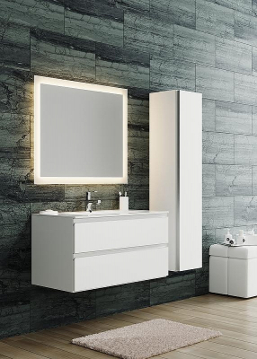 Шкаф пенал SanVit Авеню 32 pavenu с фактурой под дерево подвесной Карпатская ель