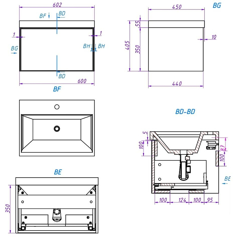 Тумба под раковину La Fenice Simpla 60 FNC-01-SIM-C-60 подвесная Бежевая матовая, купить, цена, заказать, магазин, доставка, скидка, промокод, купить, цена, заказать, магазин, доставка, скидка, промокод