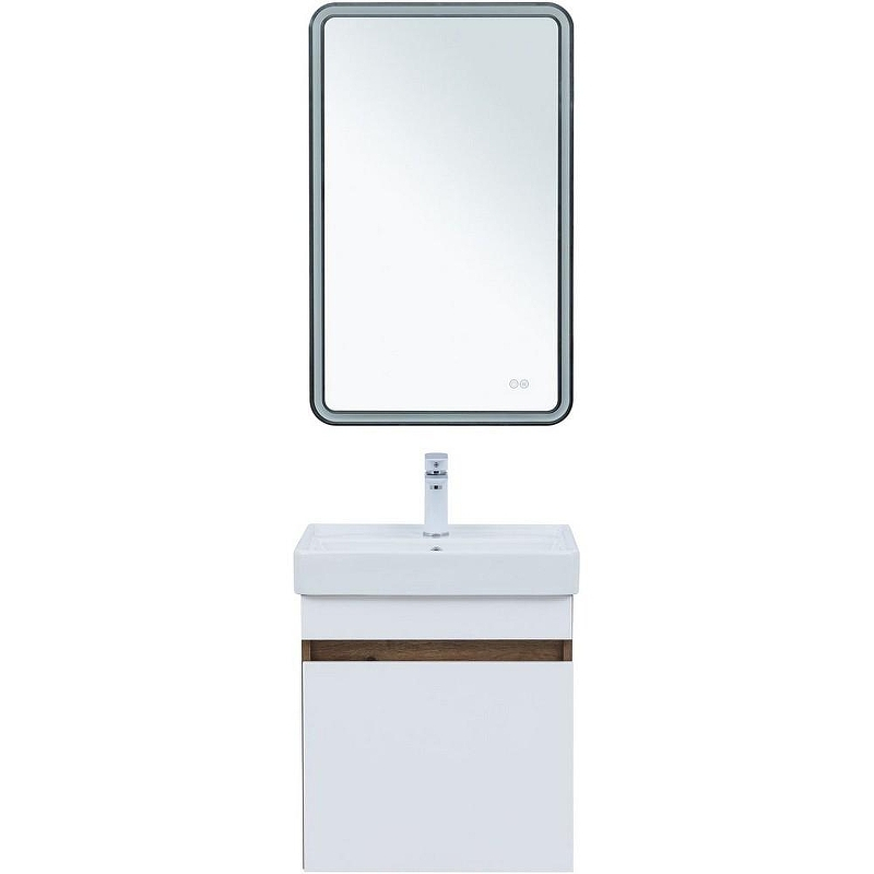 Тумба под раковину Aquanet Оптима 50 344790 подвесная Дуб рустикальный Белый сатин, купить, цена, заказать, магазин, доставка, скидка, промокод, купить, цена, заказать, магазин, доставка, скидка, промокод