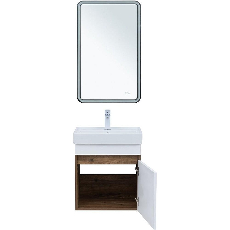 Тумба под раковину Aquanet Оптима 50 344790 подвесная Дуб рустикальный Белый сатин, купить, цена, заказать, магазин, доставка, скидка, промокод, купить, цена, заказать, магазин, доставка, скидка, промокод