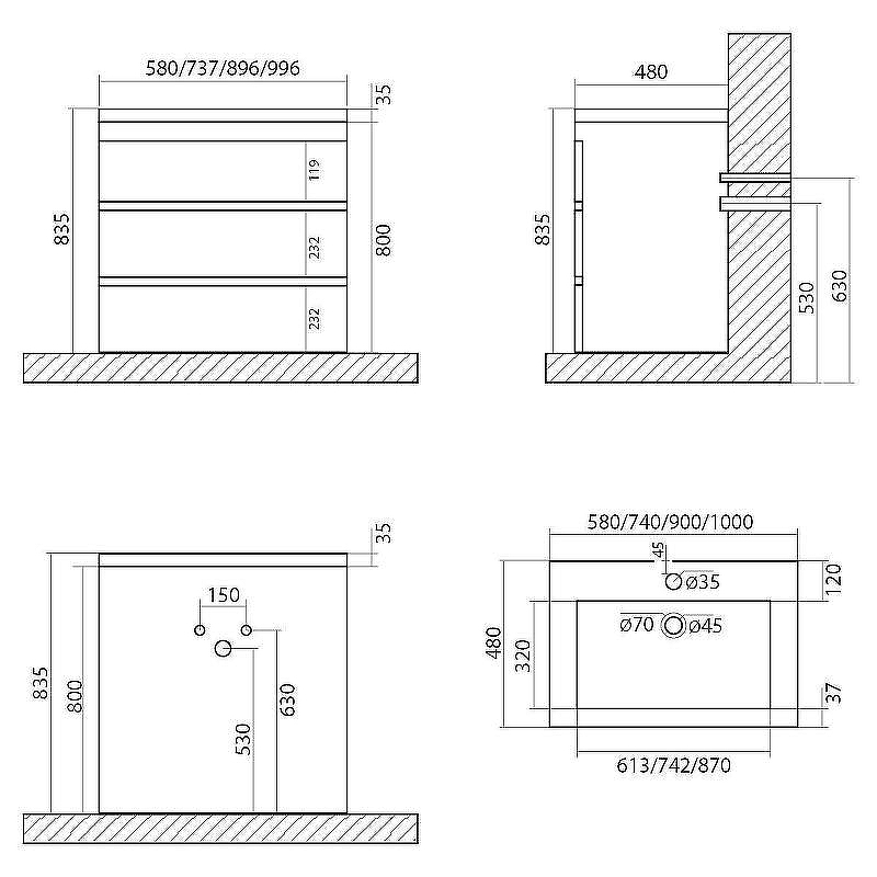 Тумба под раковину Art&Max Family-580-3C-PIA-PB Сканди, купить, цена, заказать, магазин, доставка, скидка, промокод, купить, цена, заказать, магазин, доставка, скидка, промокод