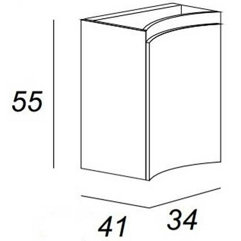 Подвесной шкаф Cezares Vague 34 L 54856 Grigio lucido, купить, цена, заказать, магазин, доставка, скидка, промокод, купить, цена, заказать, магазин, доставка, скидка, промокод