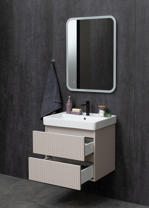 Тумба под раковину Logan Reef 60 342200 подвесная цвет Бежевый, купить, цена, заказать, магазин, доставка, скидка, промокод, купить, цена, заказать, магазин, доставка, скидка, промокод