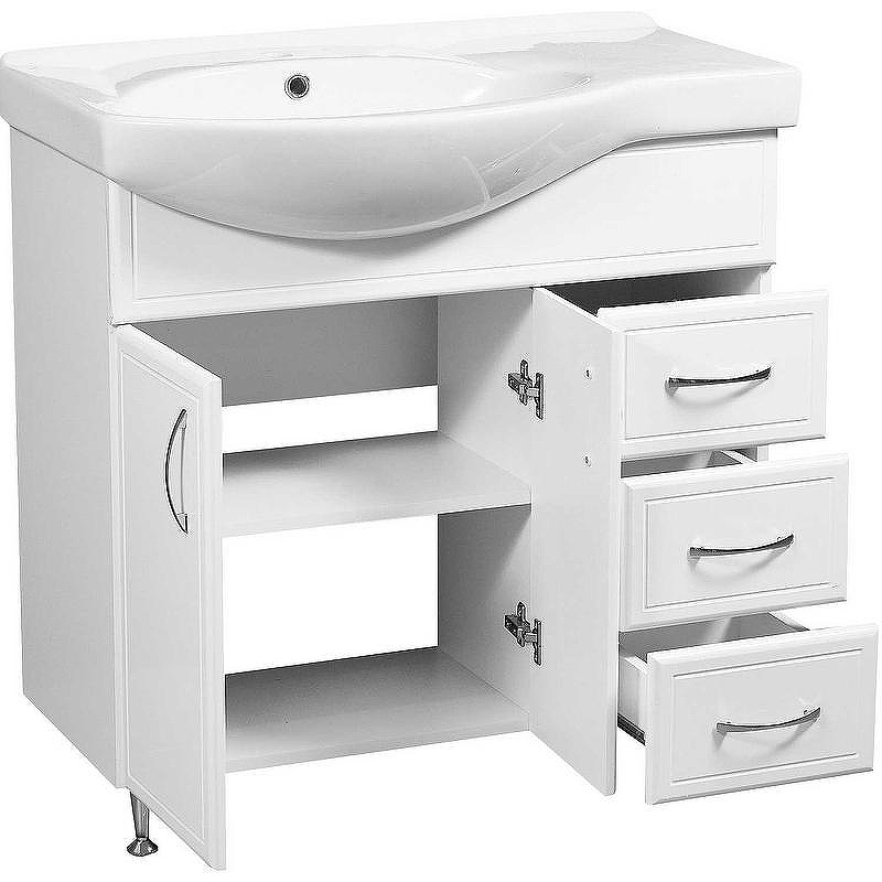 Тумба под раковину Stella Polar Концепт 80 R SP-00000130 Белая, купить, цена, заказать, магазин, доставка, скидка, промокод, купить, цена, заказать, магазин, доставка, скидка, промокод