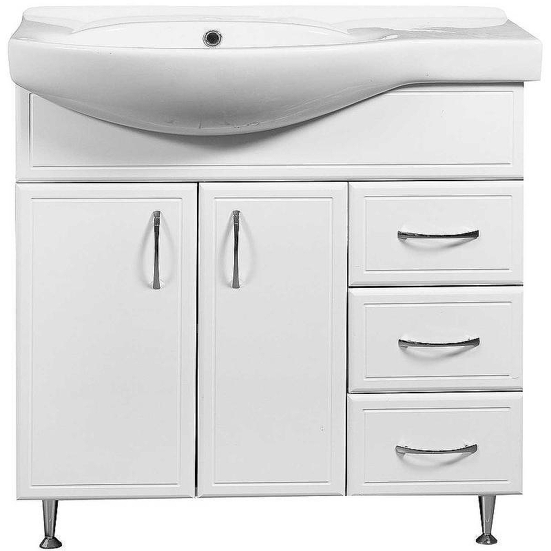 Тумба под раковину Stella Polar Концепт 80 R SP-00000130 Белая, купить, цена, заказать, магазин, доставка, скидка, промокод, купить, цена, заказать, магазин, доставка, скидка, промокод