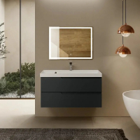 Тумба под раковину AQUAme S3 100 AQM900310GM подвесная цвет Антрацит, купить, цена, заказать, магазин, доставка, скидка, промокод, купить, цена, заказать, магазин, доставка, скидка, промокод