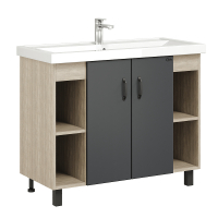 Тумба под раковину Onika Тимбер 100 110010 цвет Дуб сонома Серый, купить, цена, заказать, магазин, доставка, скидка, промокод, купить, цена, заказать, магазин, доставка, скидка, промокод
