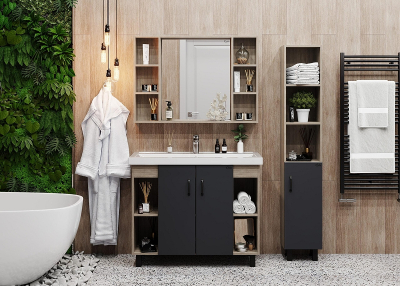 Тумба под раковину Onika Тимбер 100 110010 цвет Дуб сонома Серый