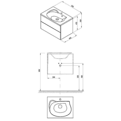 Тумба под раковину Ravak SD Rosa II 60 X000000924 подвесная Белая