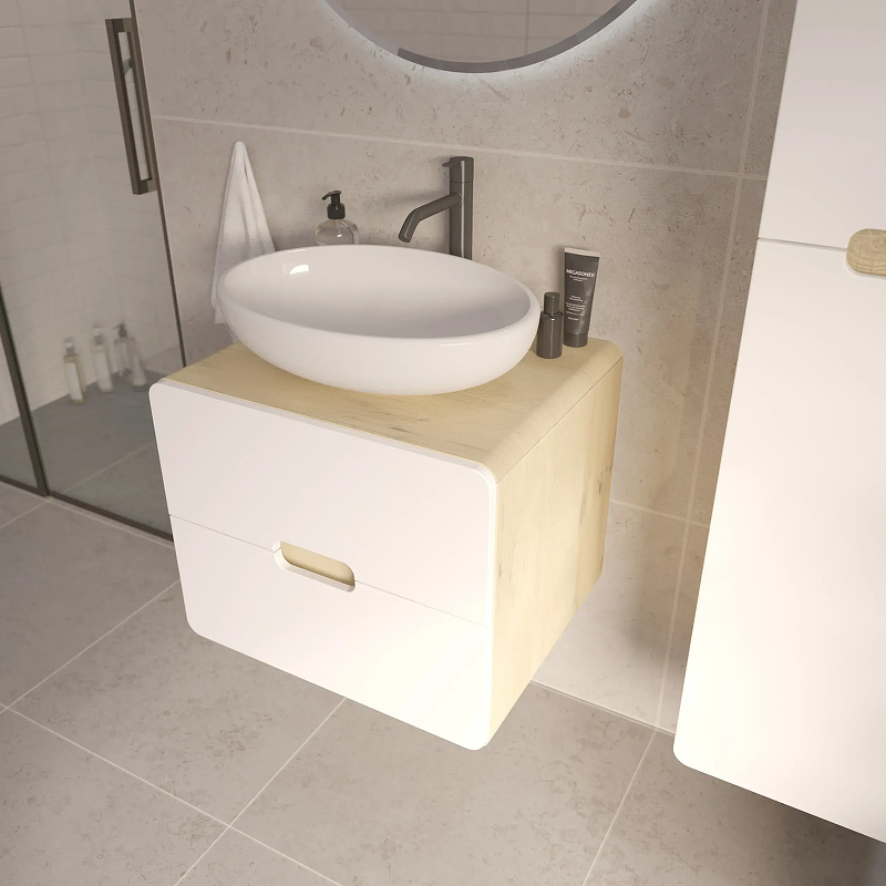 Тумба под раковину 1MarKa Vortex 60П Ц0000033057 подвесная цвет Орех лучистый солнечный Супермат айс, купить, цена, заказать, магазин, доставка, скидка, промокод, купить, цена, заказать, магазин, доставка, скидка, промокод