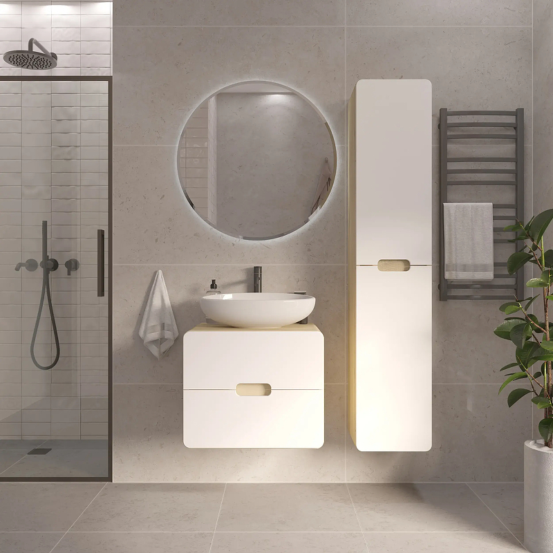 Тумба под раковину 1MarKa Vortex 60П Ц0000033057 подвесная цвет Орех лучистый солнечный Супермат айс, купить, цена, заказать, магазин, доставка, скидка, промокод, купить, цена, заказать, магазин, доставка, скидка, промокод