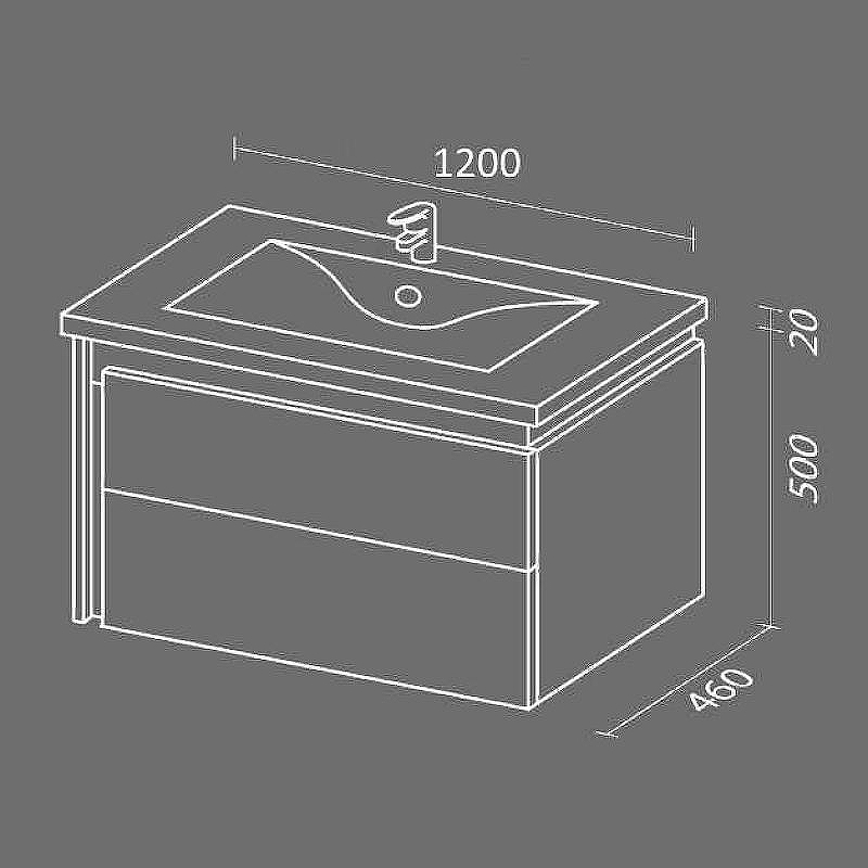 Тумба с раковиной SanVit Линк 120 klink120 в цвете Ral подвесная Сталь, купить, цена, заказать, магазин, доставка, скидка, промокод, купить, цена, заказать, магазин, доставка, скидка, промокод