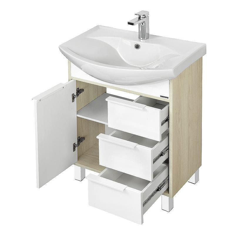 Тумба под раковину Aquaton Рико 60 1A213301RIB90 Белый Ясень фабрик, купить, цена, заказать, магазин, доставка, скидка, промокод, купить, цена, заказать, магазин, доставка, скидка, промокод