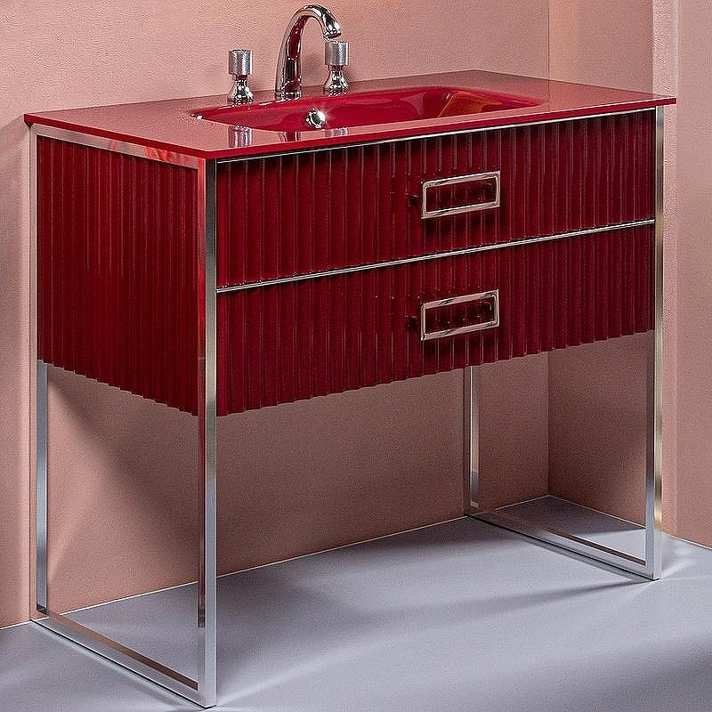 Тумба под раковину Boheme Armadi Art Monaco 100 866-100-RCR Бордо глянец Хром, купить, цена, заказать, магазин, доставка, скидка, промокод, купить, цена, заказать, магазин, доставка, скидка, промокод