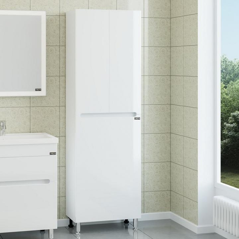 Шкаф пенал СанТа Лондон 60 с бельевой корзиной Белый, купить, цена, заказать, магазин, доставка, скидка, промокод, купить, цена, заказать, магазин, доставка, скидка, промокод