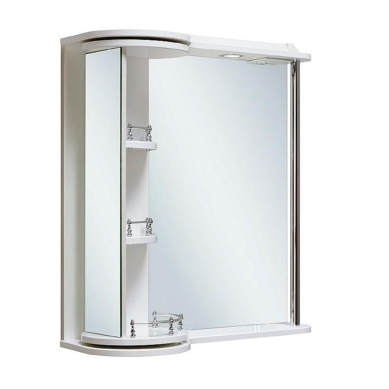 Зеркало со шкафом Runo Секрет 65 L 00000000580 с подсветкой Белое, купить, цена, заказать, магазин, доставка, скидка, промокод, купить, цена, заказать, магазин, доставка, скидка, промокод