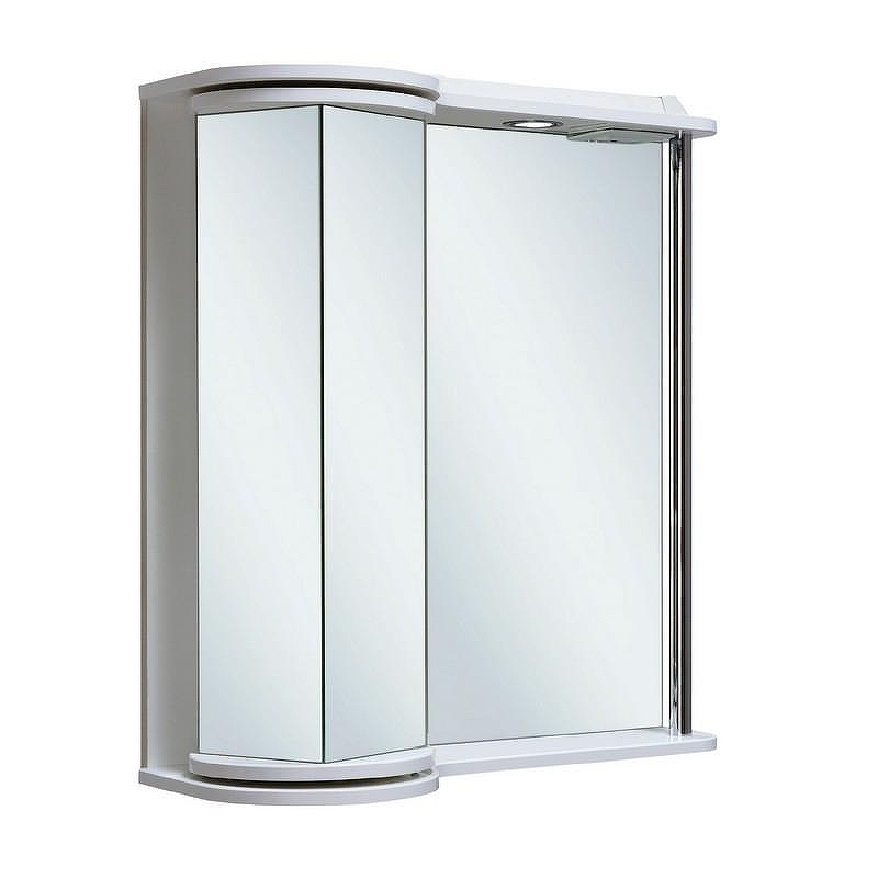 Зеркало со шкафом Runo Секрет 65 L 00000000580 с подсветкой Белое, купить, цена, заказать, магазин, доставка, скидка, промокод, купить, цена, заказать, магазин, доставка, скидка, промокод