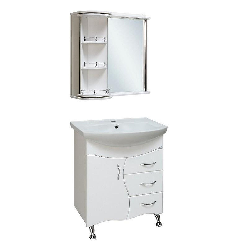 Зеркало со шкафом Runo Секрет 65 L 00000000580 с подсветкой Белое, купить, цена, заказать, магазин, доставка, скидка, промокод, купить, цена, заказать, магазин, доставка, скидка, промокод