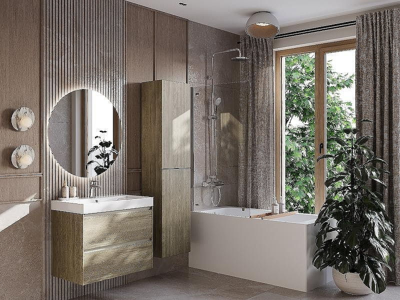 Тумба под раковину Roca Ona 80 A857630511 подвесная Темный вяз, купить, цена, заказать, магазин, доставка, скидка, промокод, купить, цена, заказать, магазин, доставка, скидка, промокод