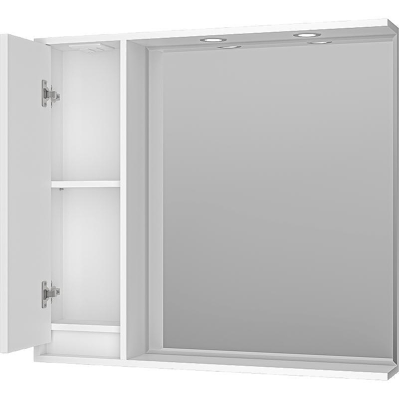 Зеркало со шкафом Brevita Balaton 90 L BAL-04090-01-Л с подсветкой Белое матовое, купить, цена, заказать, магазин, доставка, скидка, промокод, купить, цена, заказать, магазин, доставка, скидка, промокод