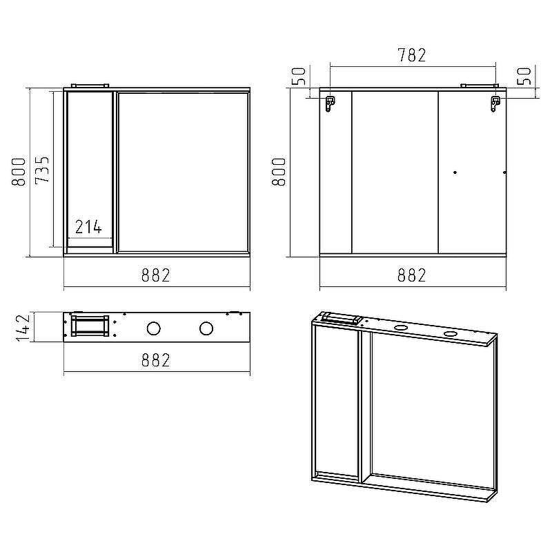 Зеркало со шкафом Brevita Balaton 90 L BAL-04090-01-Л с подсветкой Белое матовое, купить, цена, заказать, магазин, доставка, скидка, промокод, купить, цена, заказать, магазин, доставка, скидка, промокод