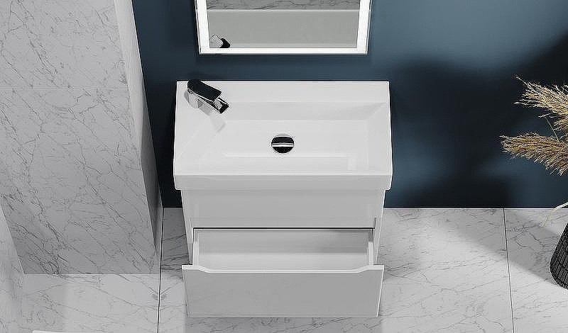 Тумба под раковину Raval Brik 65 Brk.01.65/P/W/RL подвесная Белая, купить, цена, заказать, магазин, доставка, скидка, промокод, купить, цена, заказать, магазин, доставка, скидка, промокод