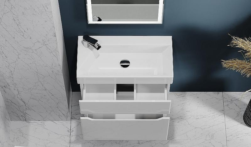 Тумба под раковину Raval Brik 65 Brk.01.65/P/W/RL подвесная Белая, купить, цена, заказать, магазин, доставка, скидка, промокод, купить, цена, заказать, магазин, доставка, скидка, промокод